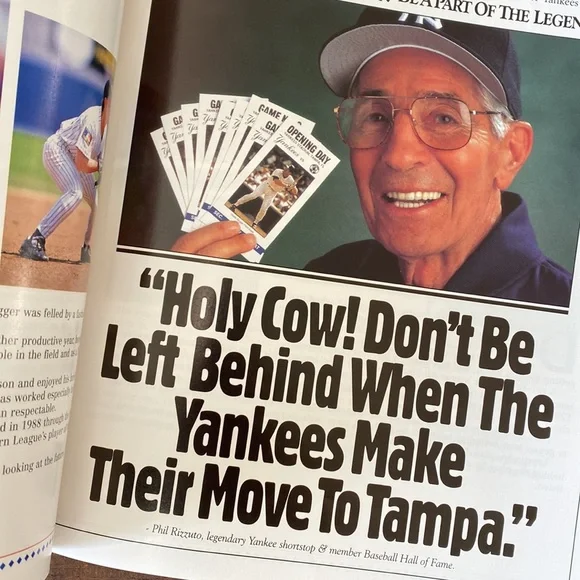 1995 Yankees Yearbook 45th Annual Edition Babe Ruth Hits 100. - Picture 9 of 11